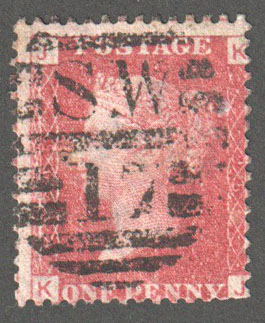 Great Britain Scott 33 Used Plate 95 - KJ - Click Image to Close